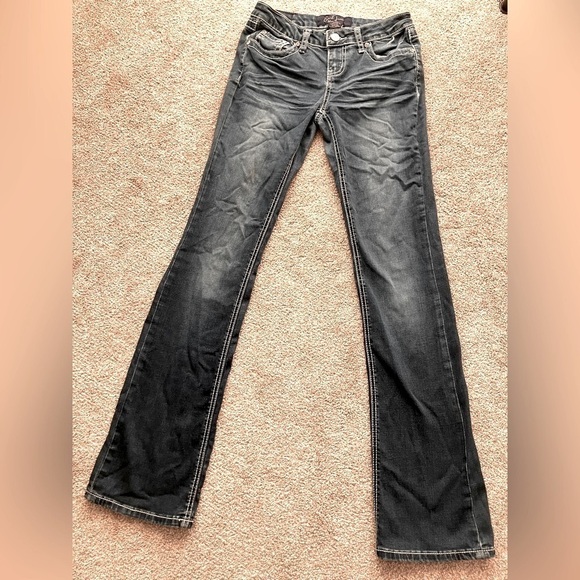 Earl Jean Blue Bootcut With Embellished Back Pockets Size 3 - Picture 1 of 8